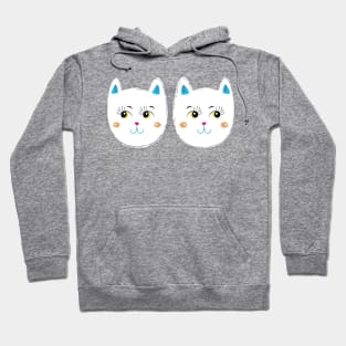 Coy White Kitty Cats Hoodie